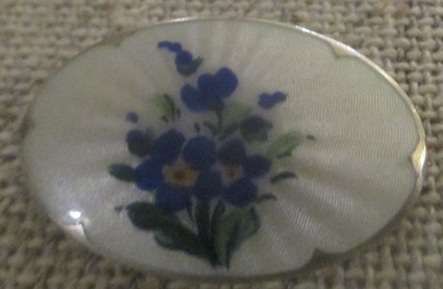 xxM1136M Flower brooch blue flowers Ivar t Holht